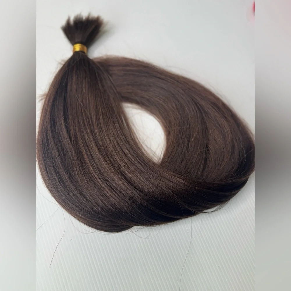 24” Yaki Straight 100% Human Hair | Color #4 Medium - Dark Brown